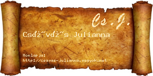 Csávás Julianna névjegykártya